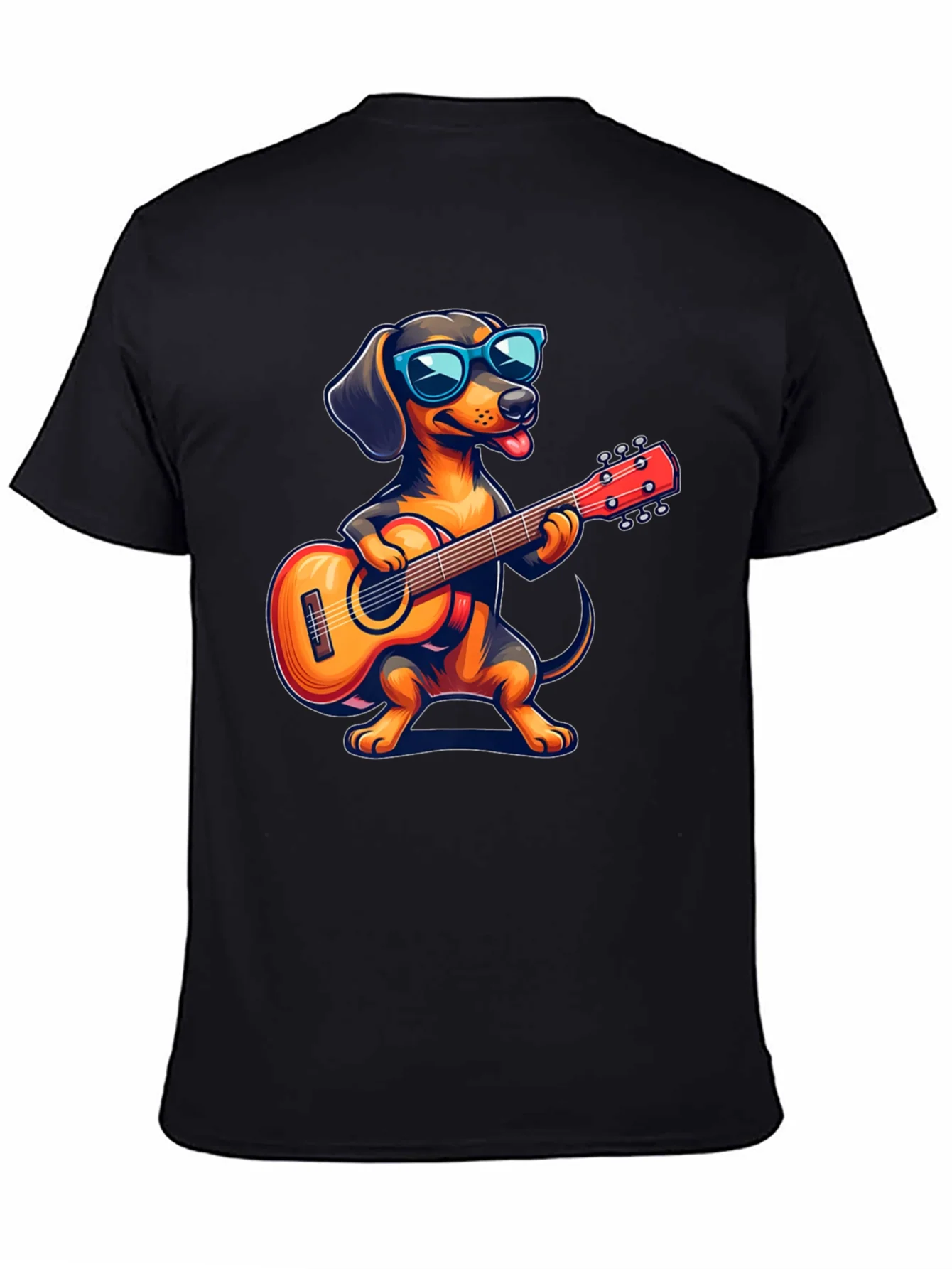 Dachshund Guitarist T-Shirt - Cool Dog Playing Music!