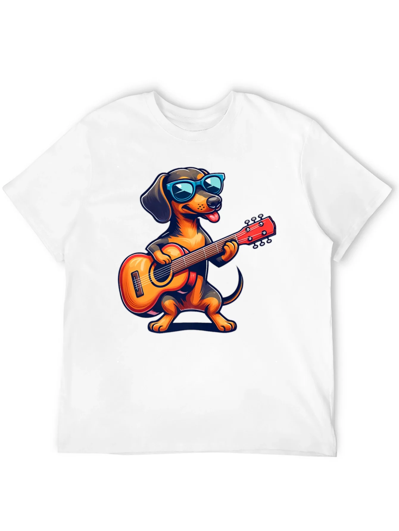 Dachshund Guitarist T-Shirt - Cool Dog Playing Music!