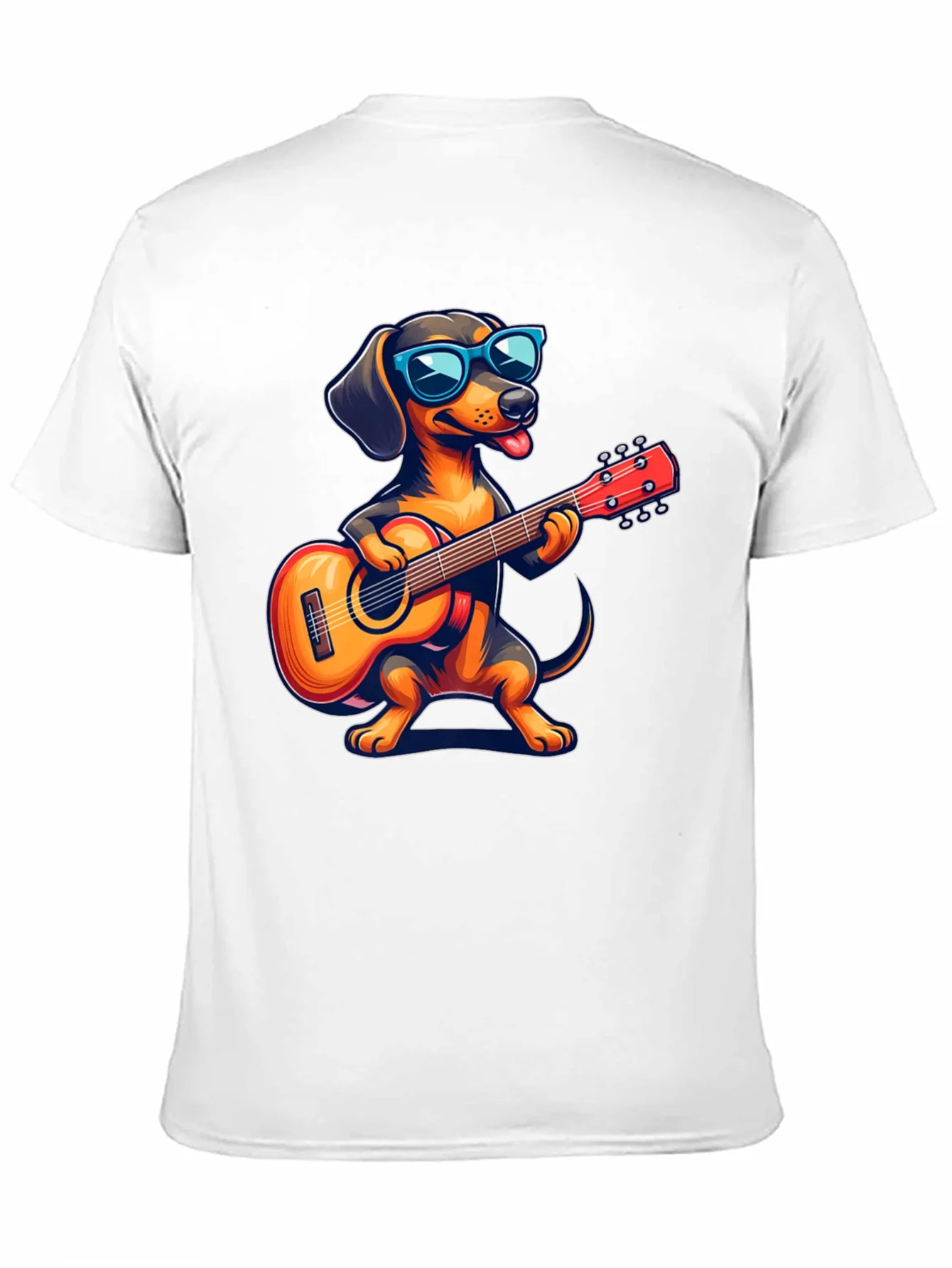 Dachshund Guitarist T-Shirt - Cool Dog Playing Music!
