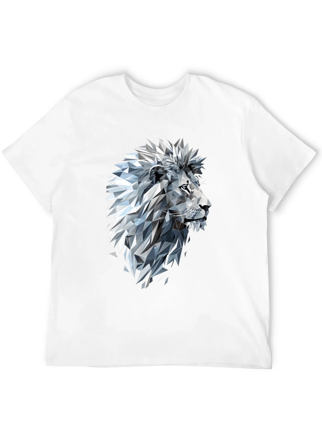 Geometric Lion Graphic Black T-Shirt