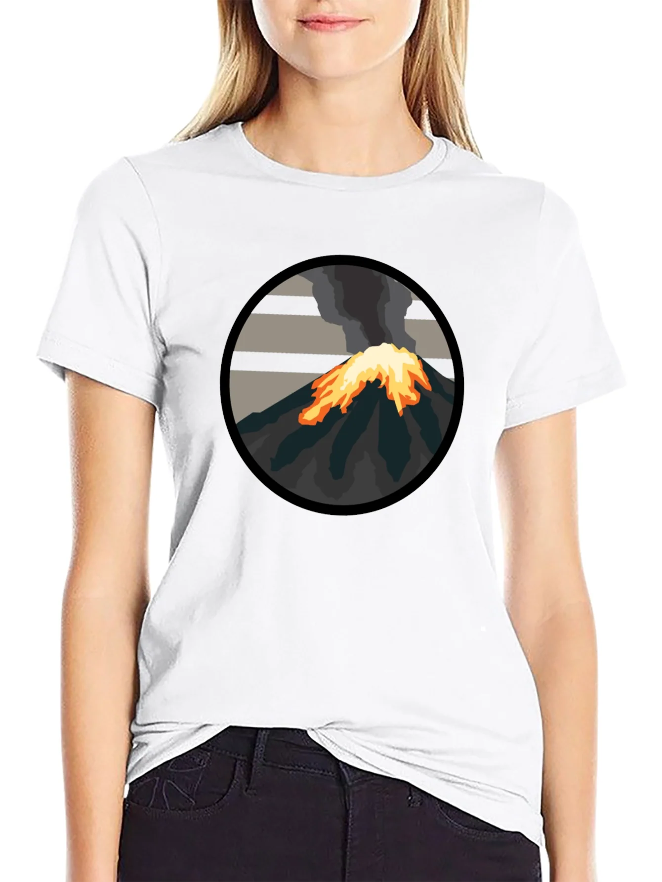 Volcano Graphic Tee - Bold Black T-Shirt