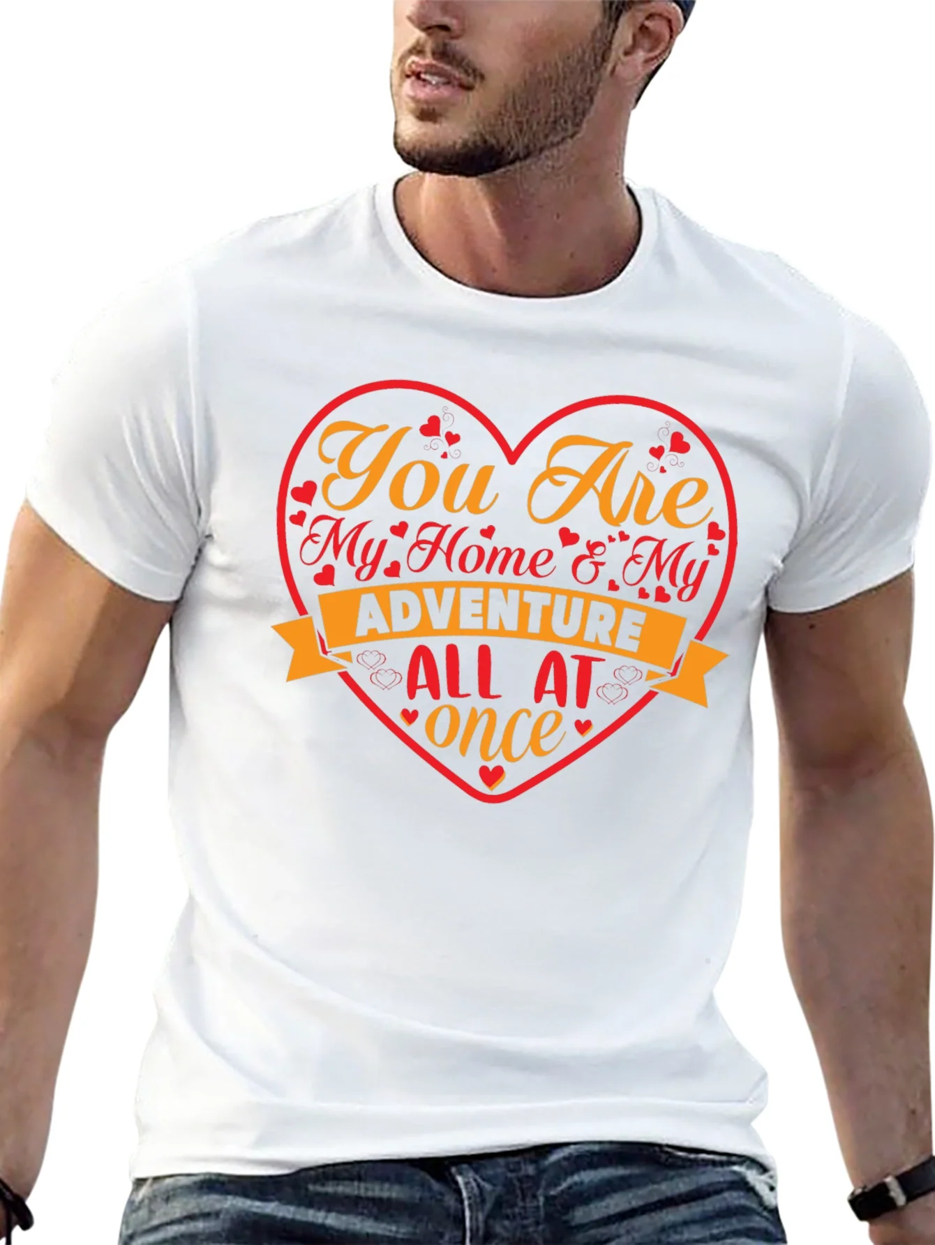Romantic Heart T-Shirt - My Home & My Adventure