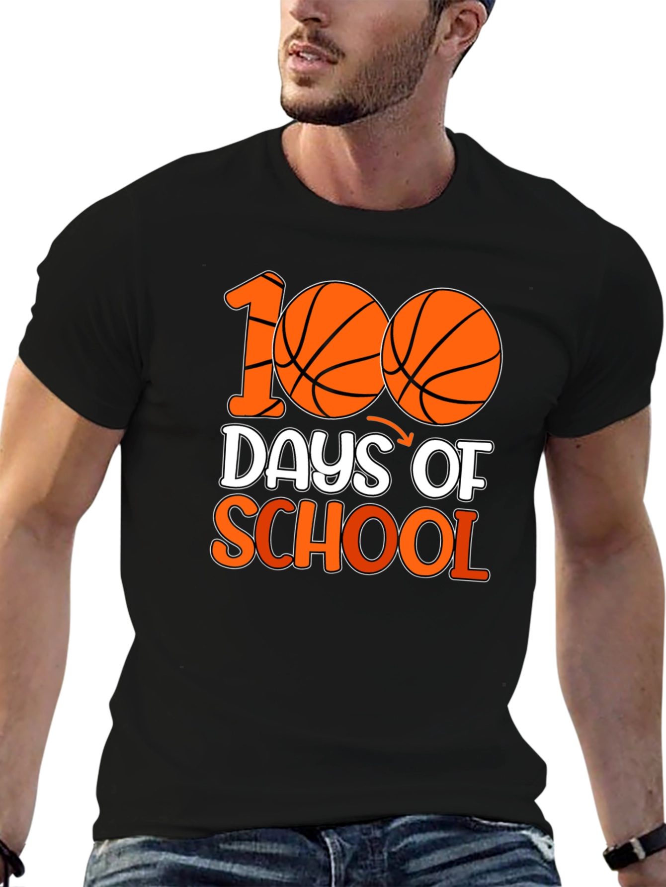 100 Days of School Basketball T-Shirt