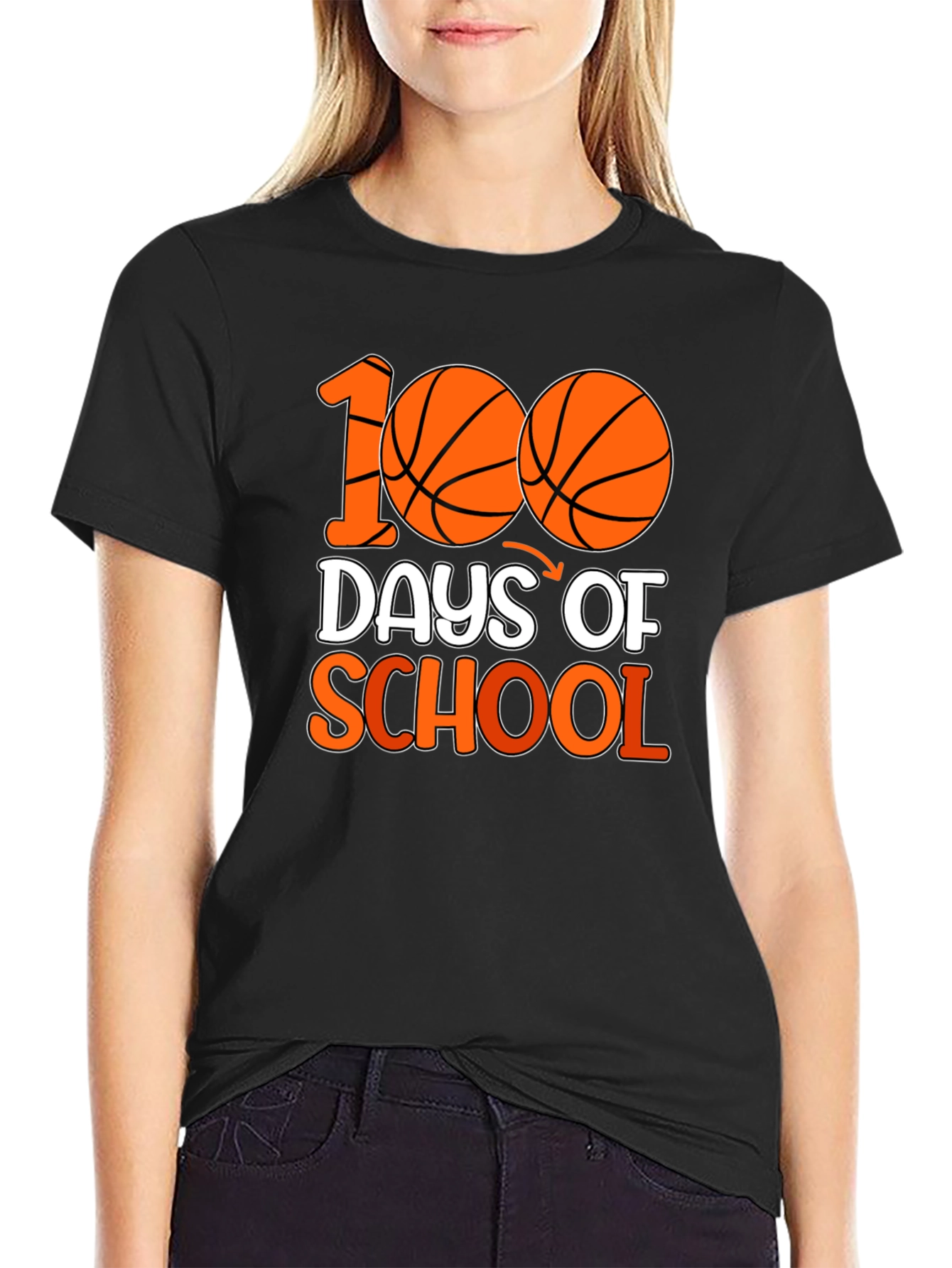 100 Days of School Basketball T-Shirt
