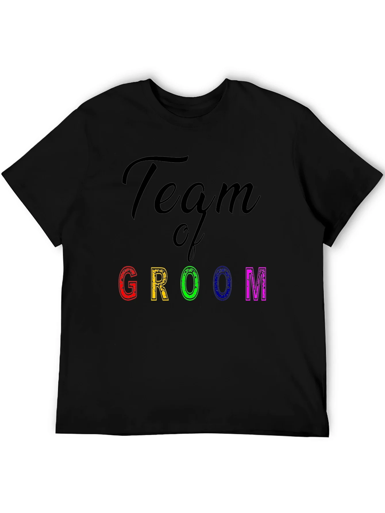 Team of Groom Black Graphic T-Shirt