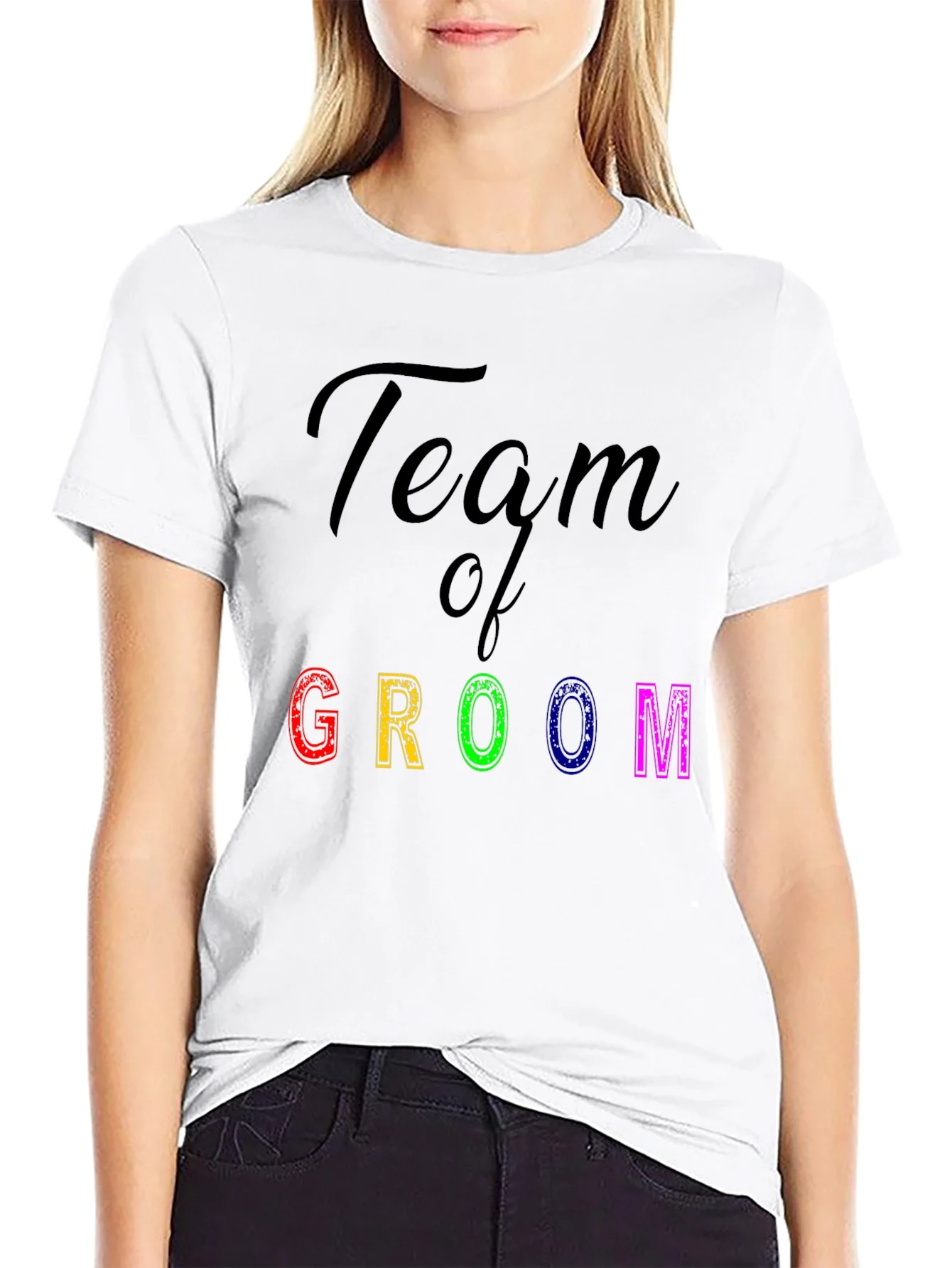 Team of Groom Black Graphic T-Shirt