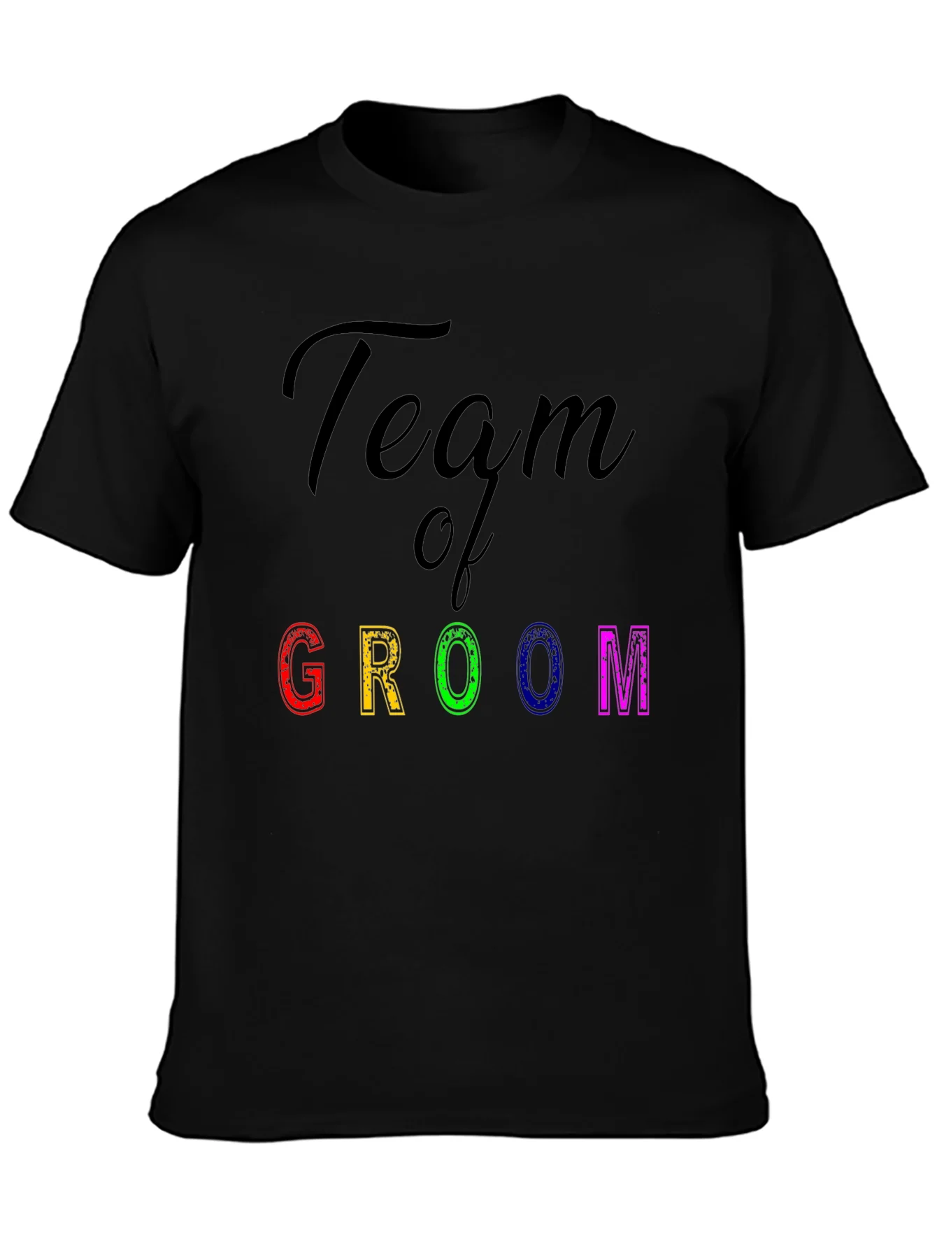 Team of Groom Black Graphic T-Shirt