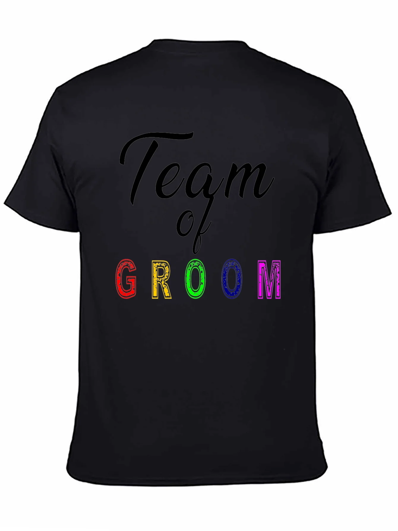 Team of Groom Black Graphic T-Shirt