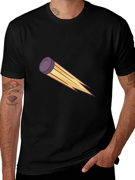 Mens Black Tee with Graphic Flying Disc
