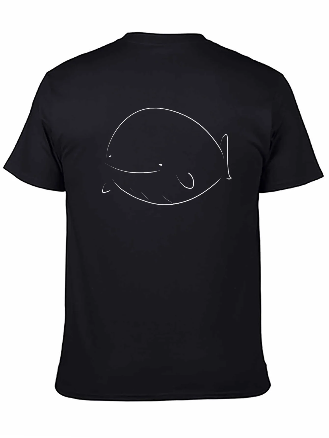 Minimalist Whale Graphic Tee - Black