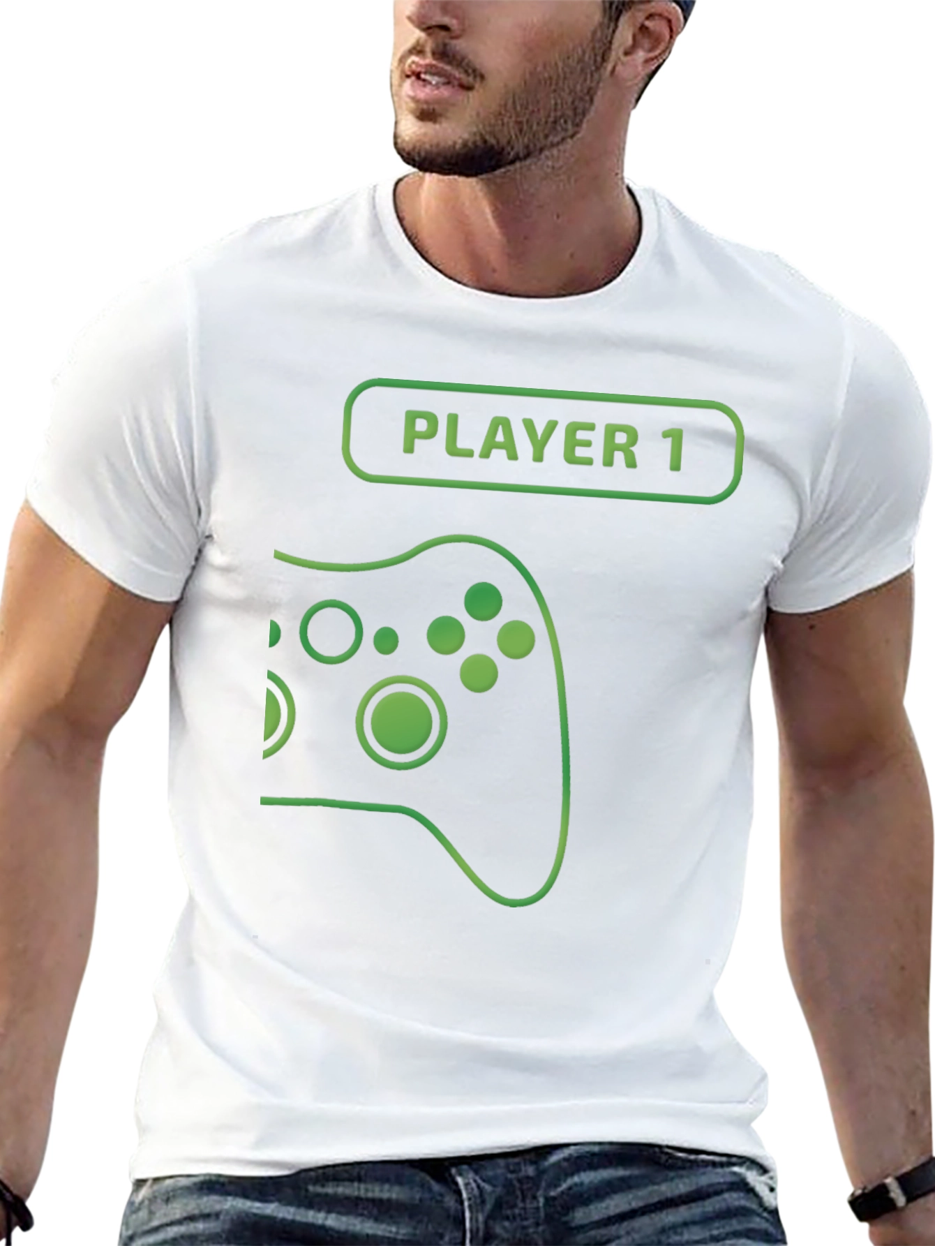 Player 1 Gamer T-Shirt - Black Cotton Gaming Tee