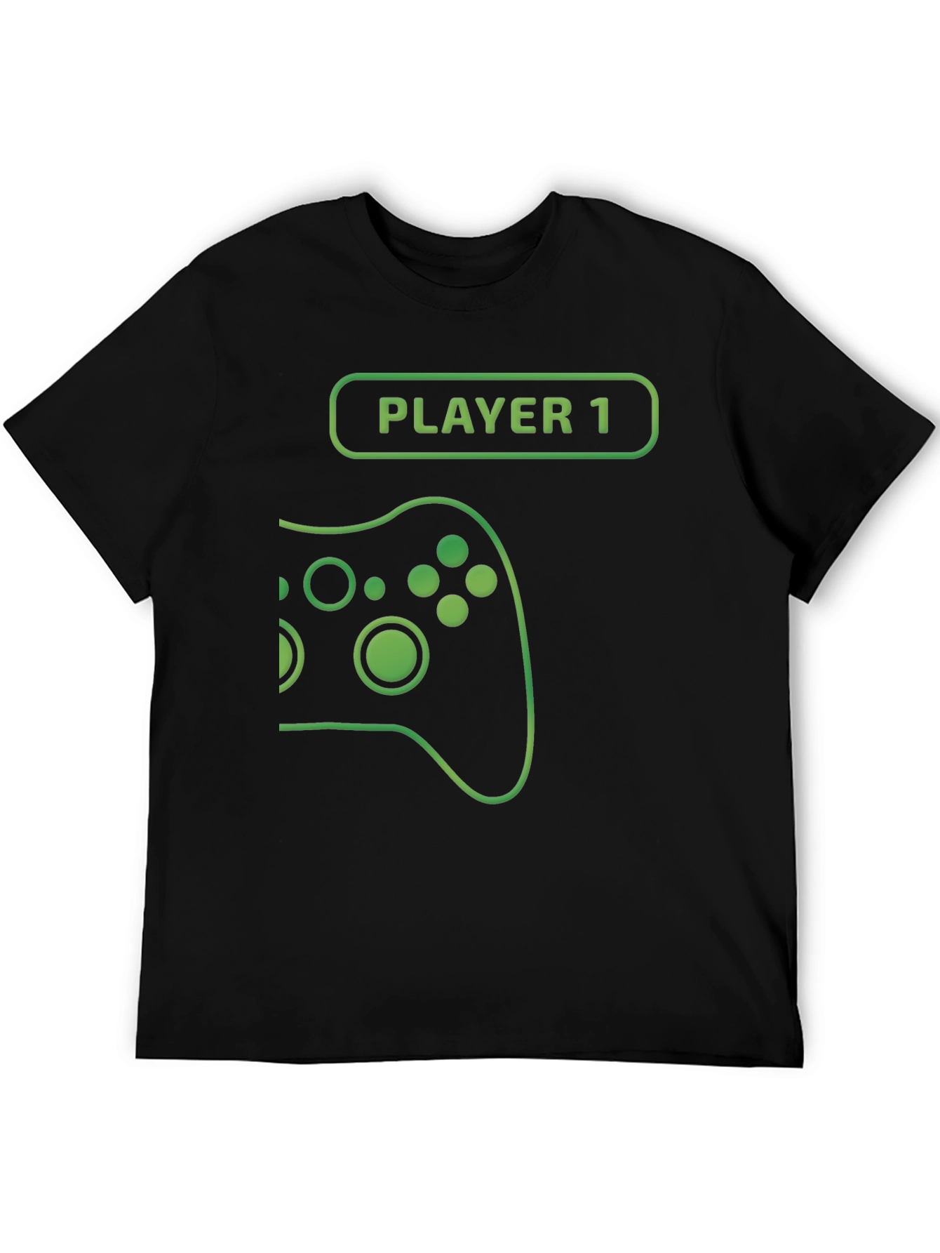 Player 1 Gamer T-Shirt - Black Cotton Gaming Tee