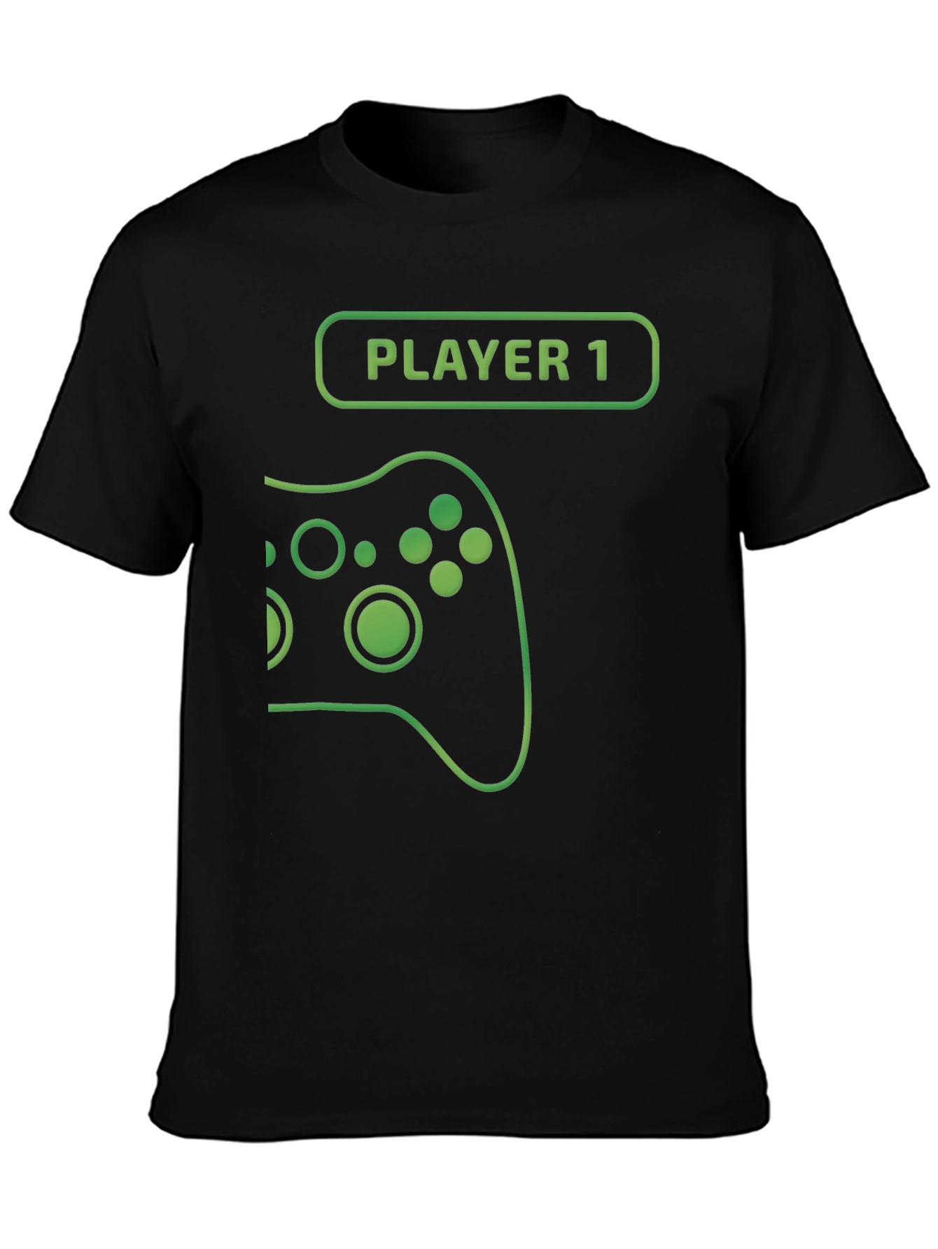 Player 1 Gamer T-Shirt - Black Cotton Gaming Tee