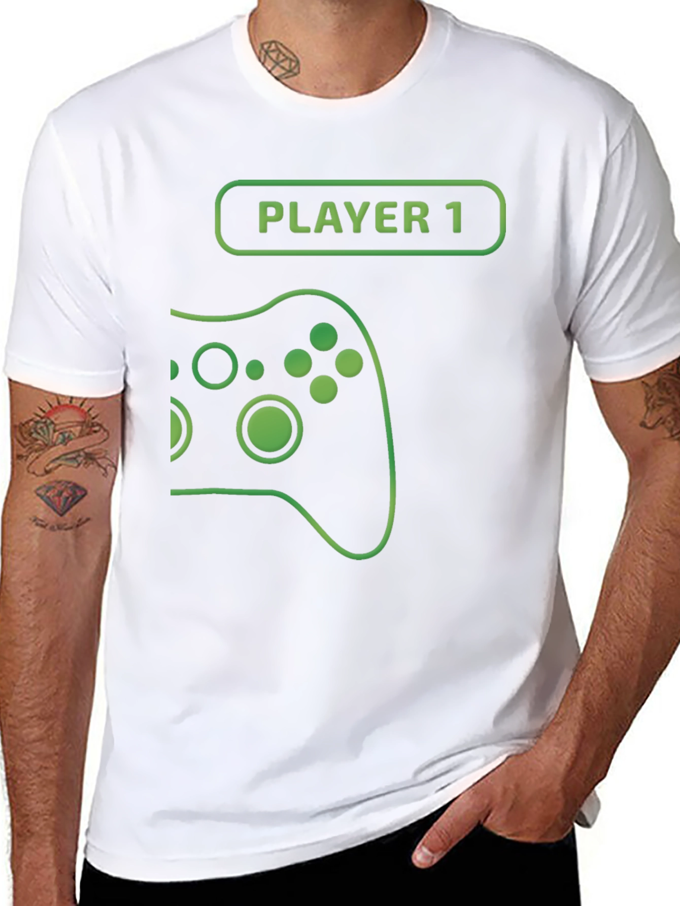 Player 1 Gamer T-Shirt - Black Cotton Gaming Tee