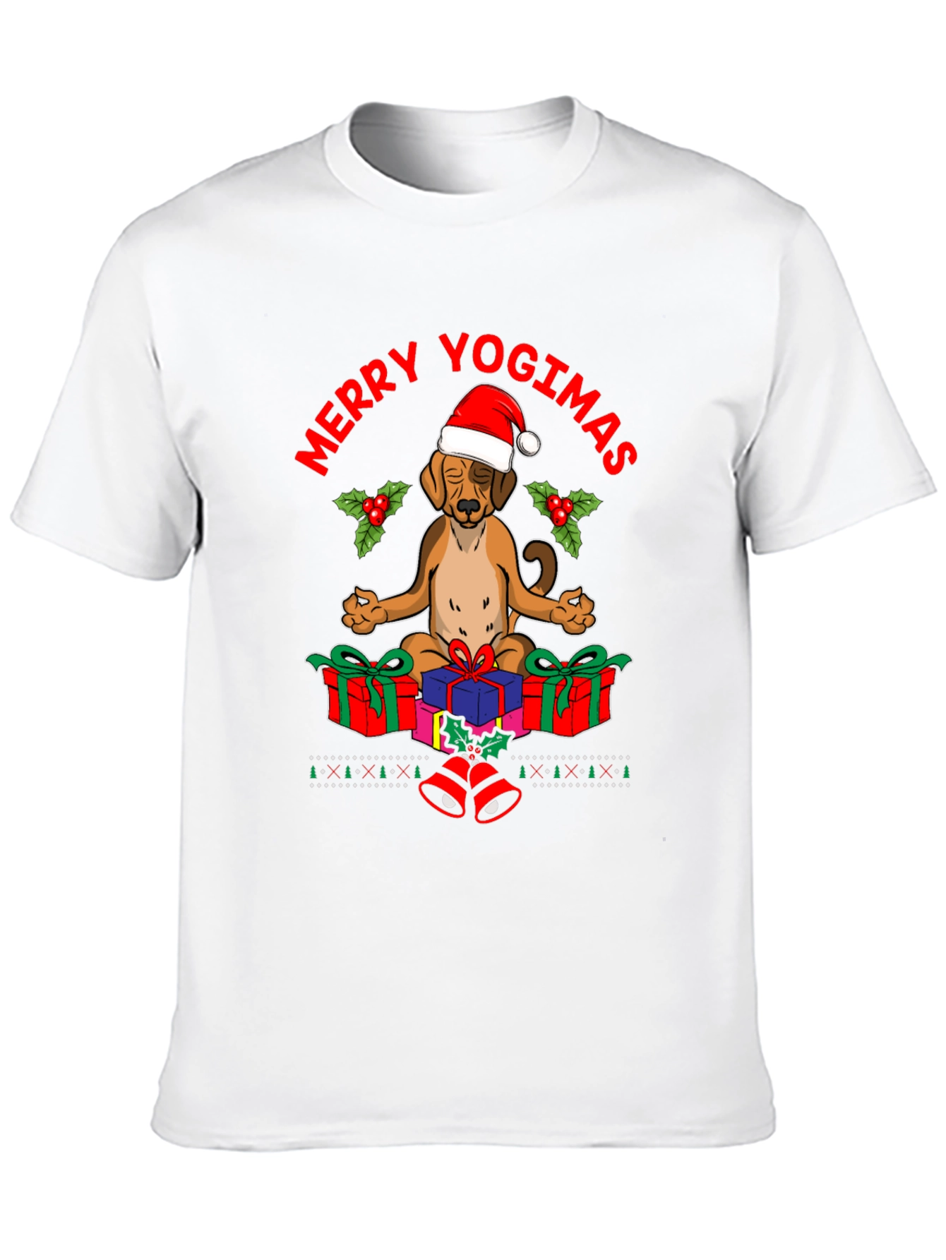 Merry Yogimas Dog T-Shirt - Holiday Yoga Gifts