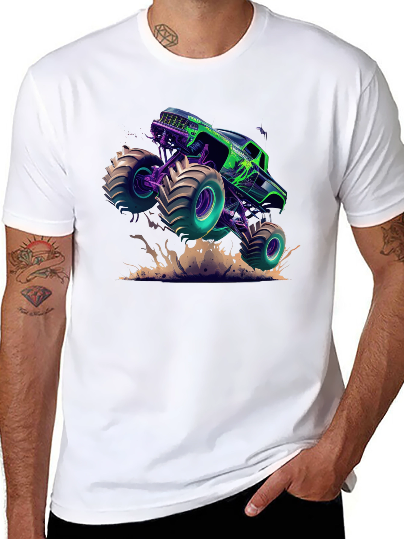 Monster Truck Graphic Tee - Black Cotton