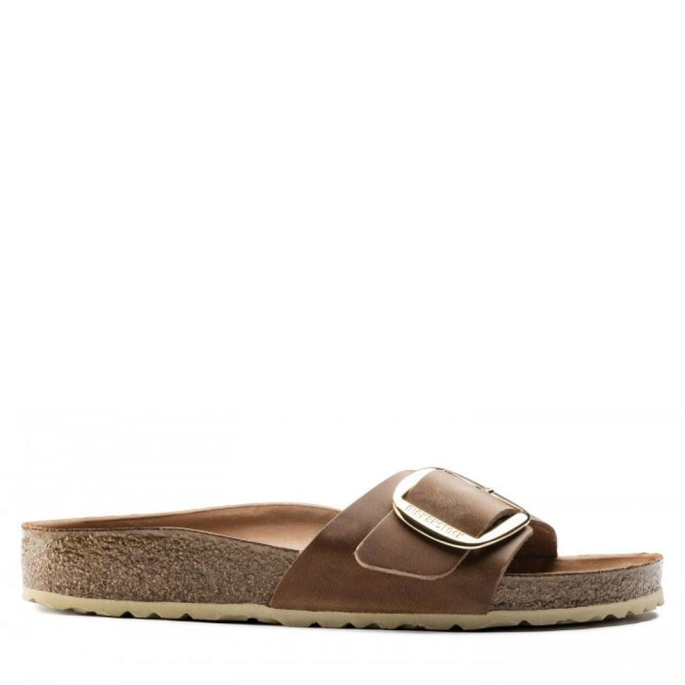 Birkenstock Women's Madrid Big Buckle Oiled Leather in Cognac