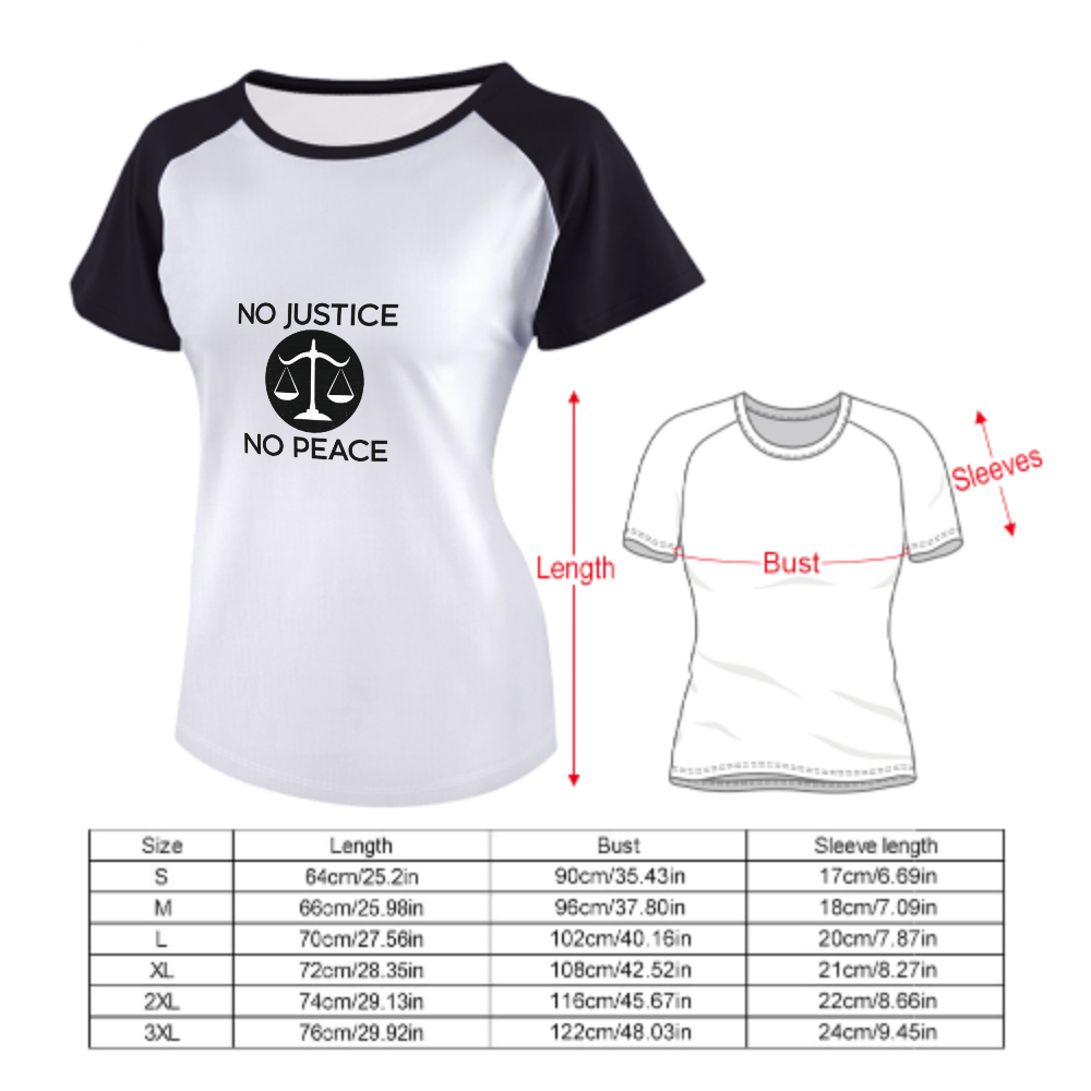 No Justice No Peace Graphic Tee – Minimal Protest Style Statement Shirt(z215)