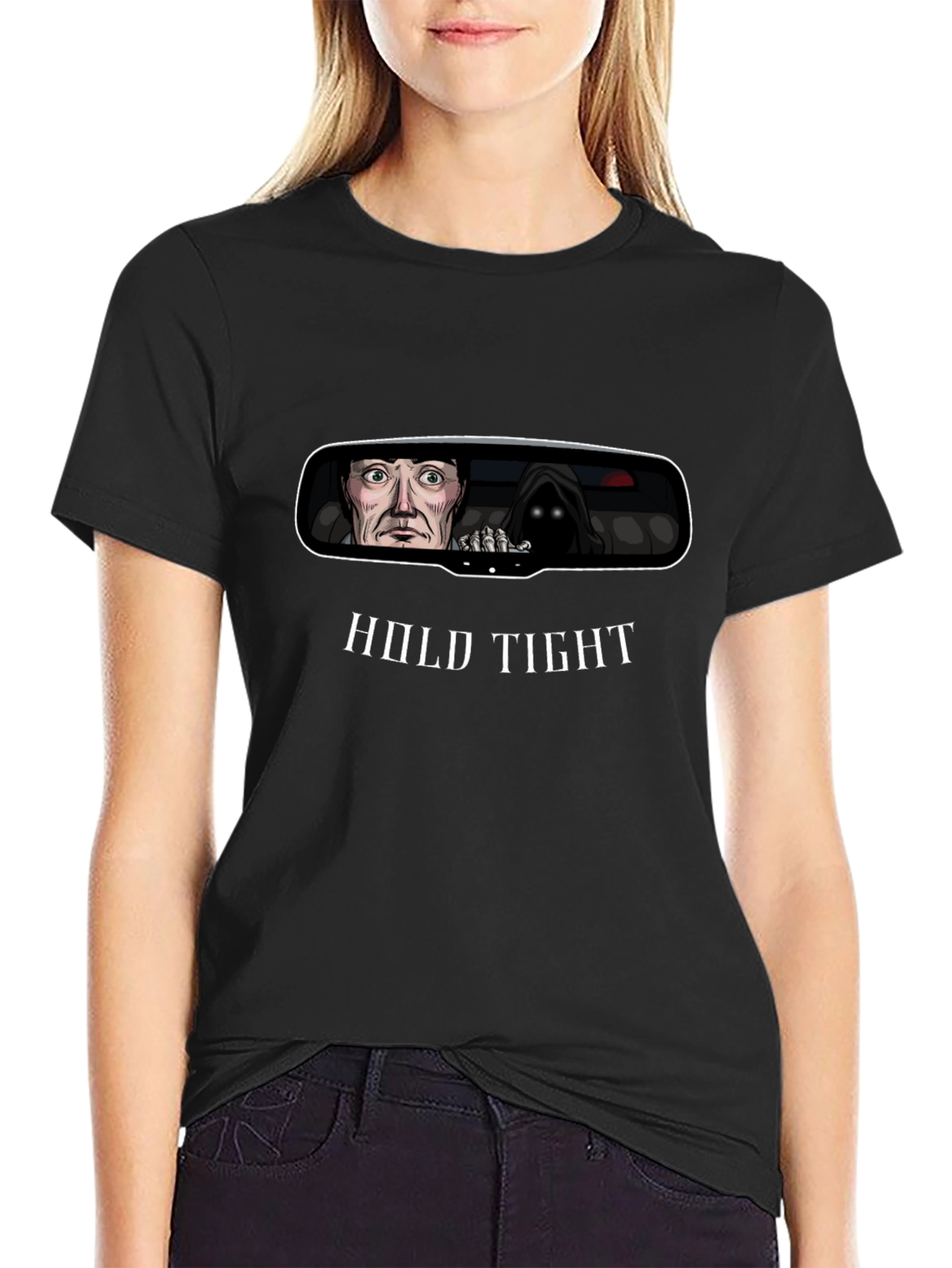 Hold Tight Rearview Mirror Graphic T-Shirt