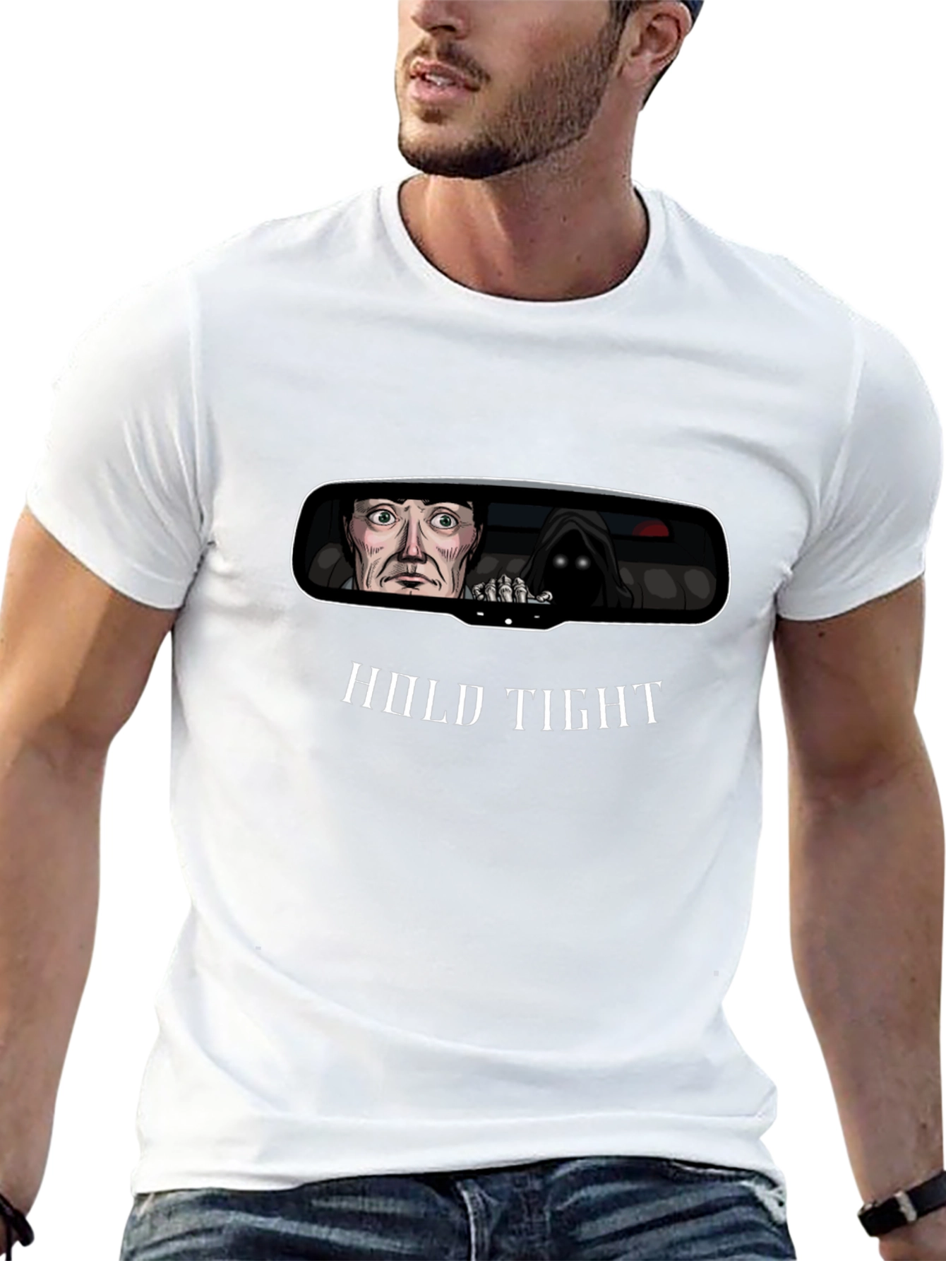 Hold Tight Rearview Mirror Graphic T-Shirt