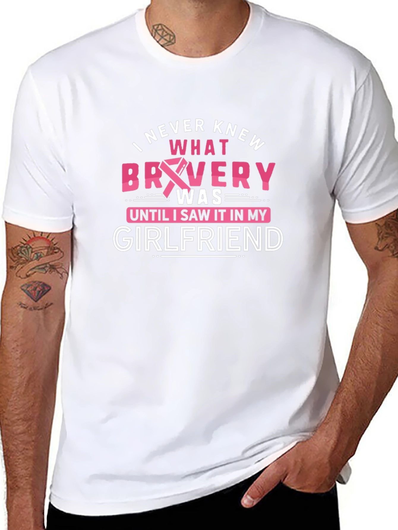 Bravery Girlfriend T-Shirt - Support Cancer Awareness