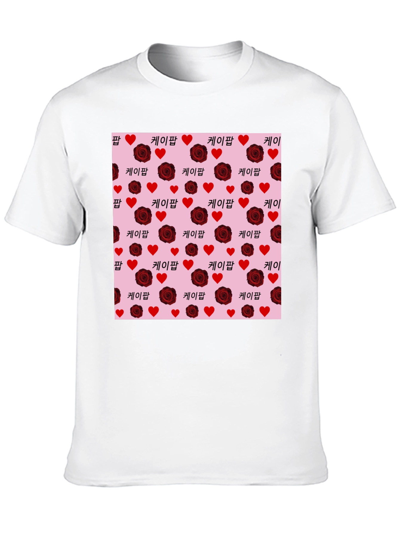 Romantic K-Pop Rose Heart T-Shirt