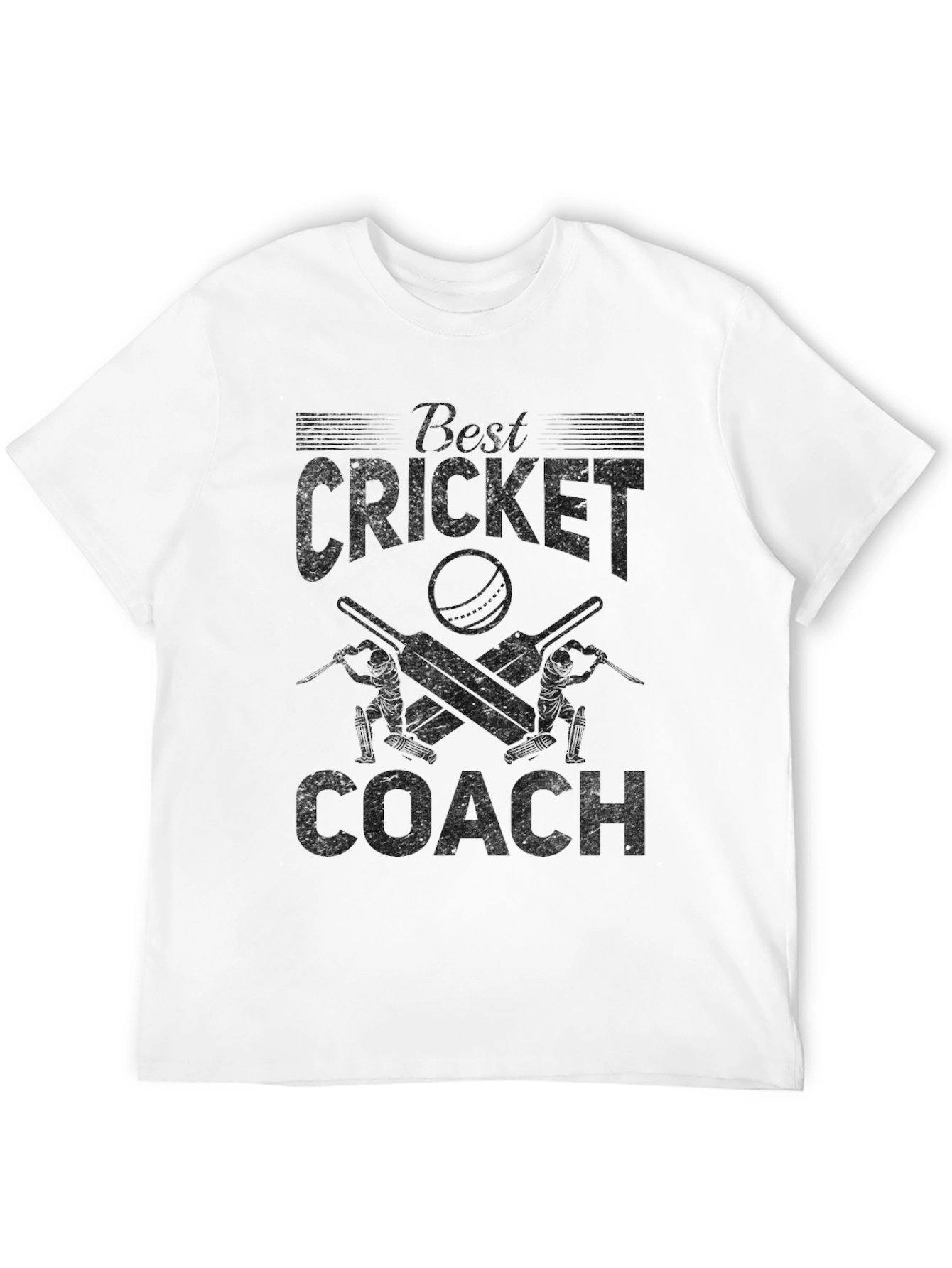 Best Cricket Coach Black Graphic T-Shirt