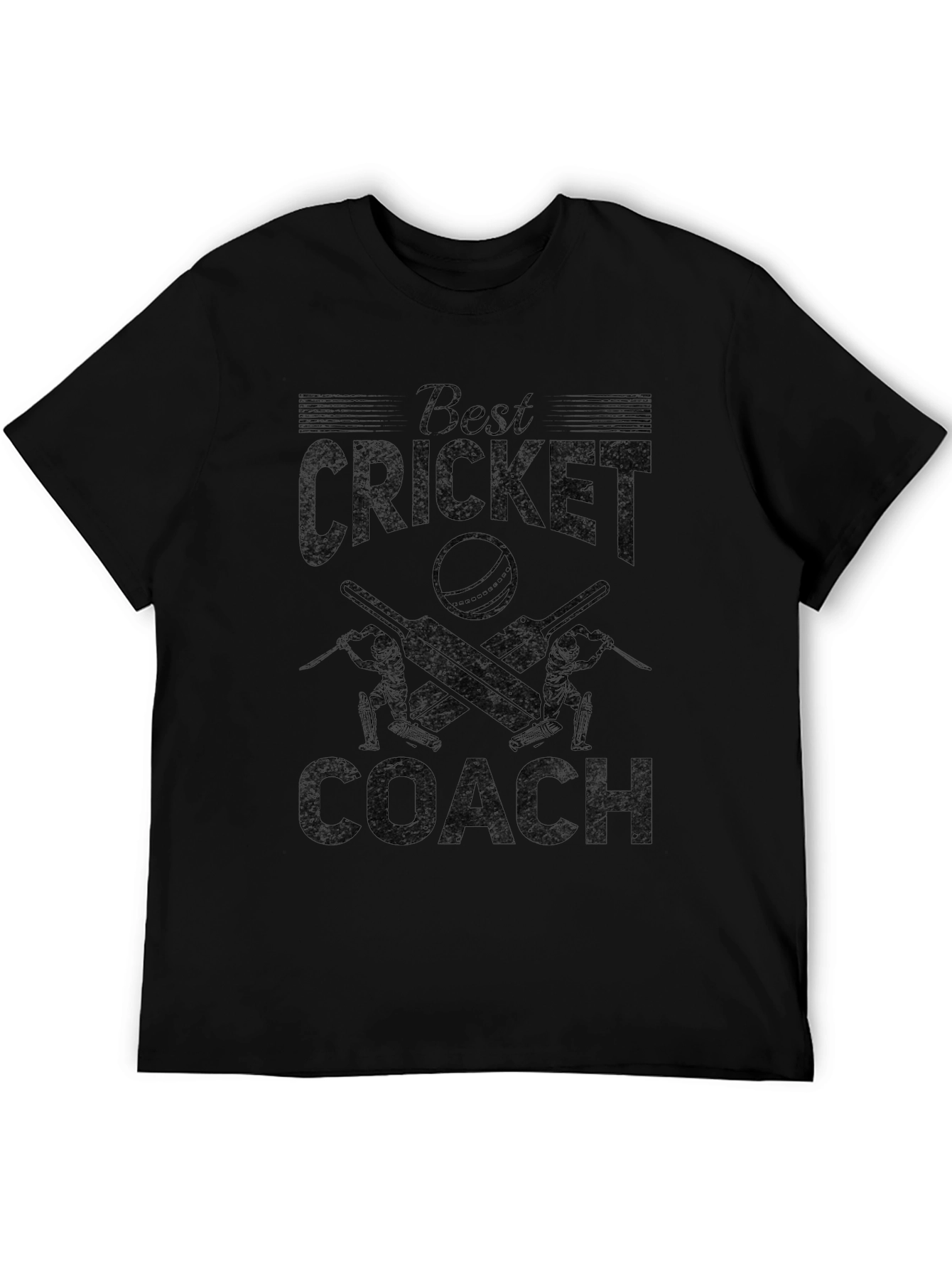 Best Cricket Coach Black Graphic T-Shirt