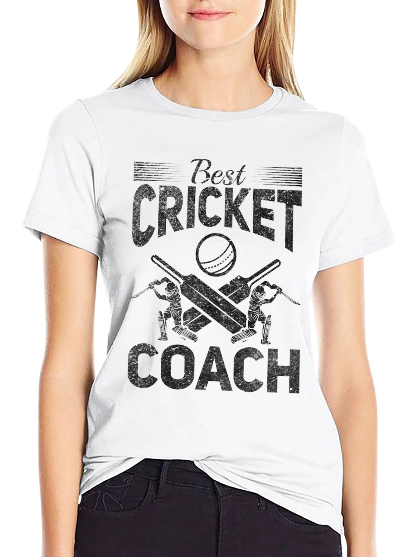 Best Cricket Coach Black Graphic T-Shirt