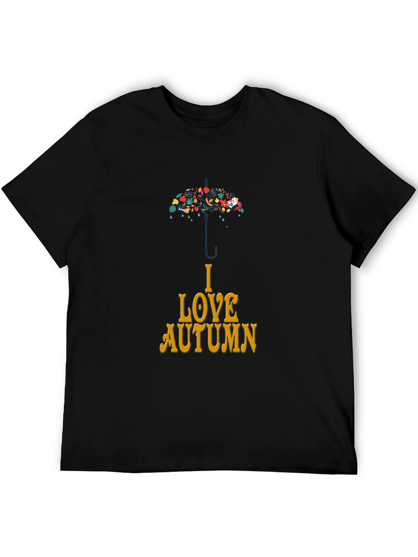 I Love Autumn Umbrella Graphic T-Shirt