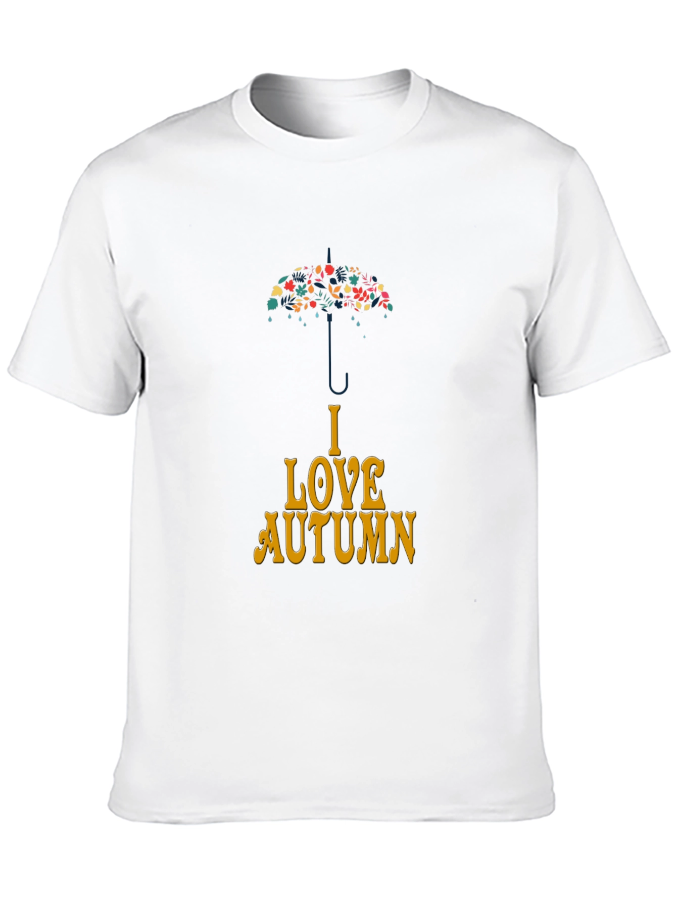 I Love Autumn Umbrella Graphic T-Shirt