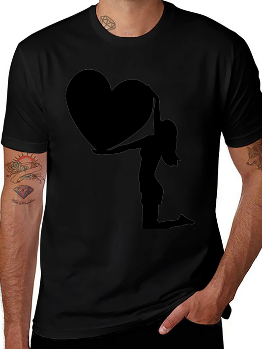 Silhouette Heart Graphic Tee - Black