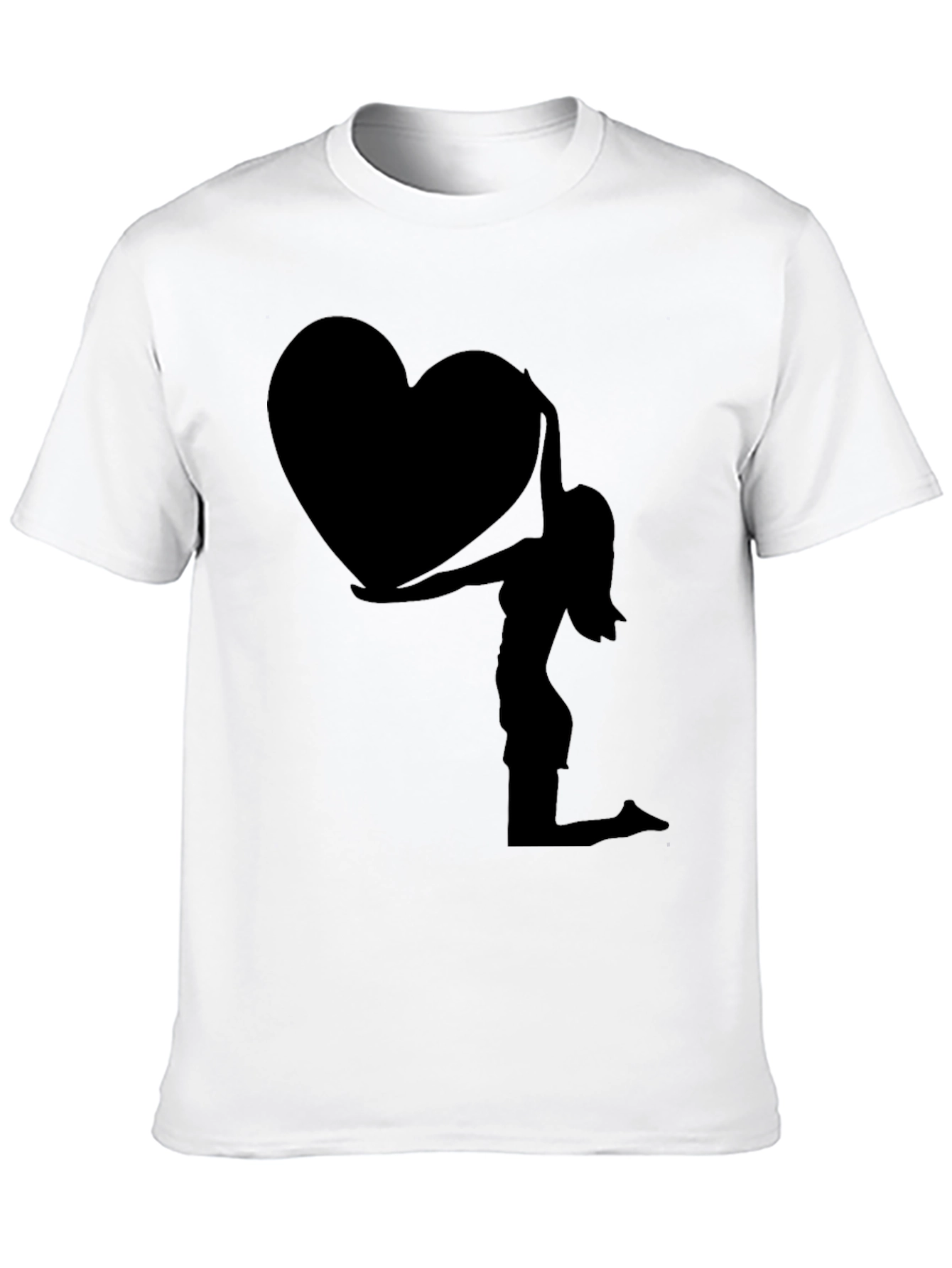 Silhouette Heart Graphic Tee - Black