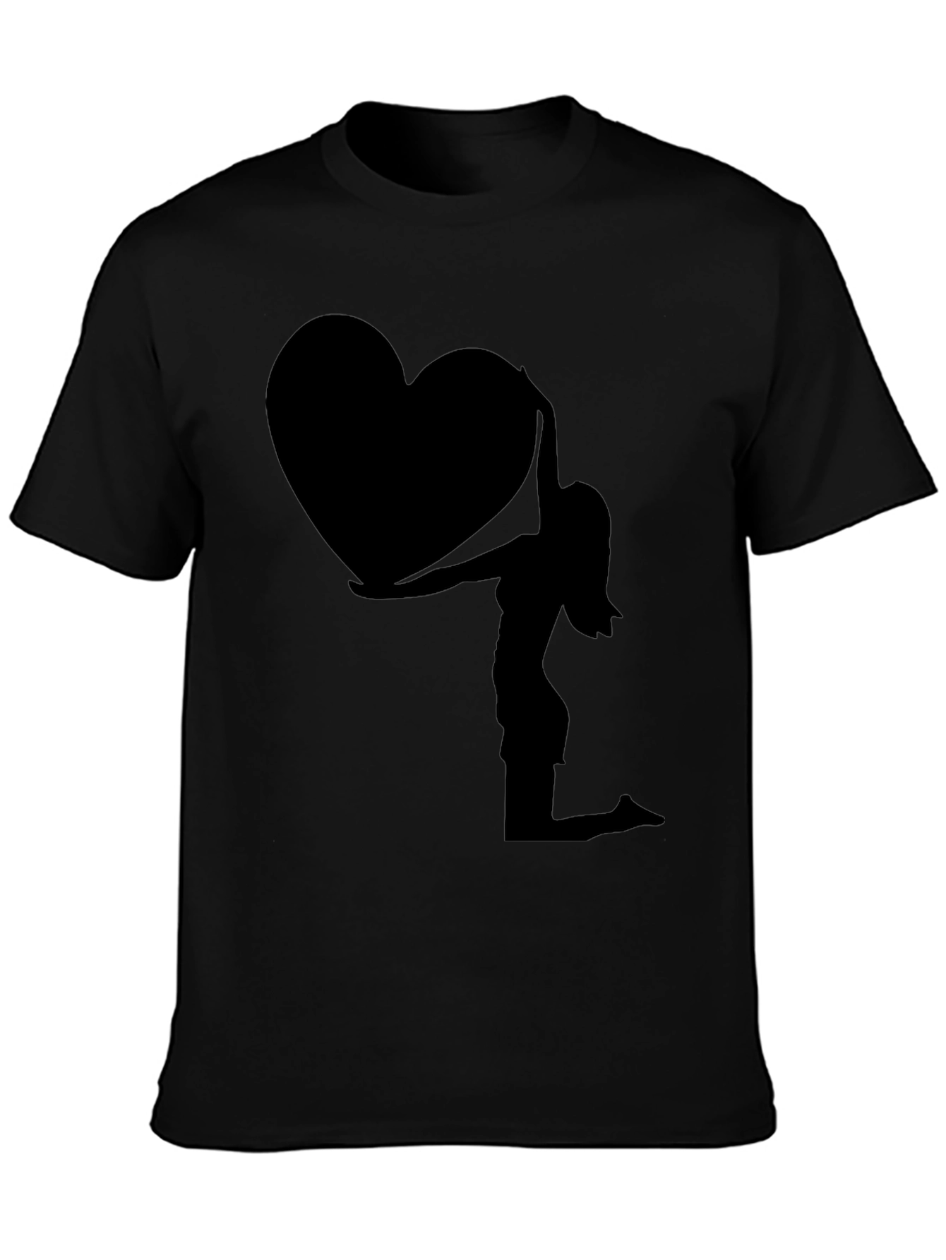 Silhouette Heart Graphic Tee - Black