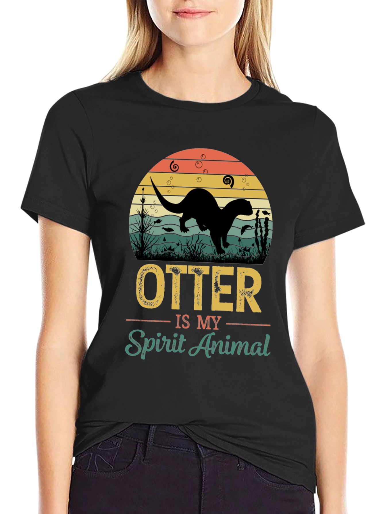 Otter Spirit Animal Graphic T-Shirt