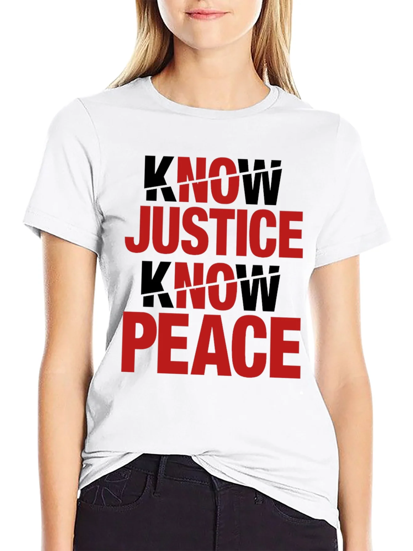 Know Justice Know Peace Graphic Tee - Black
