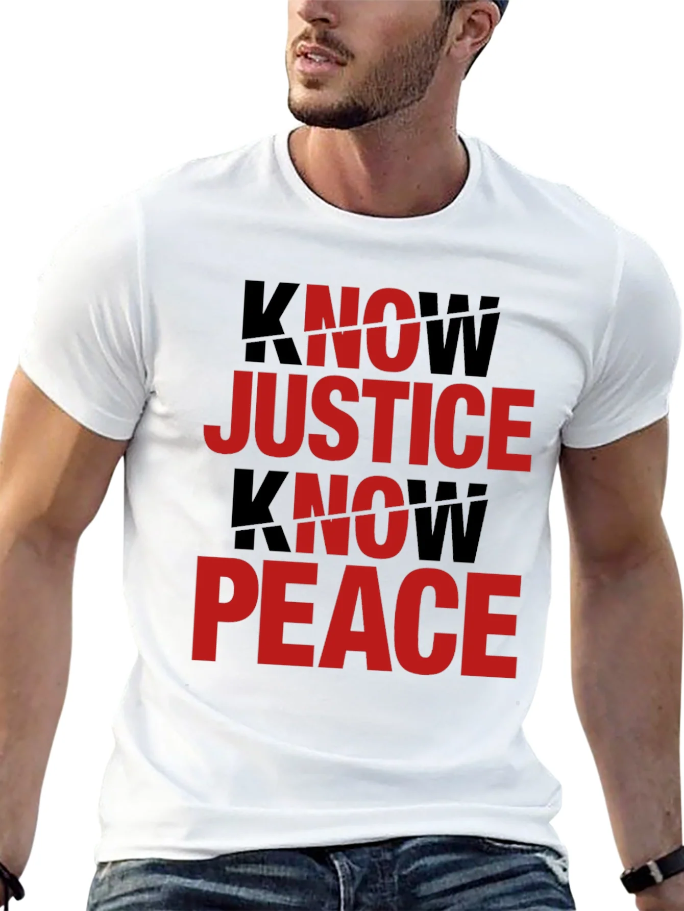 Know Justice Know Peace Graphic Tee - Black