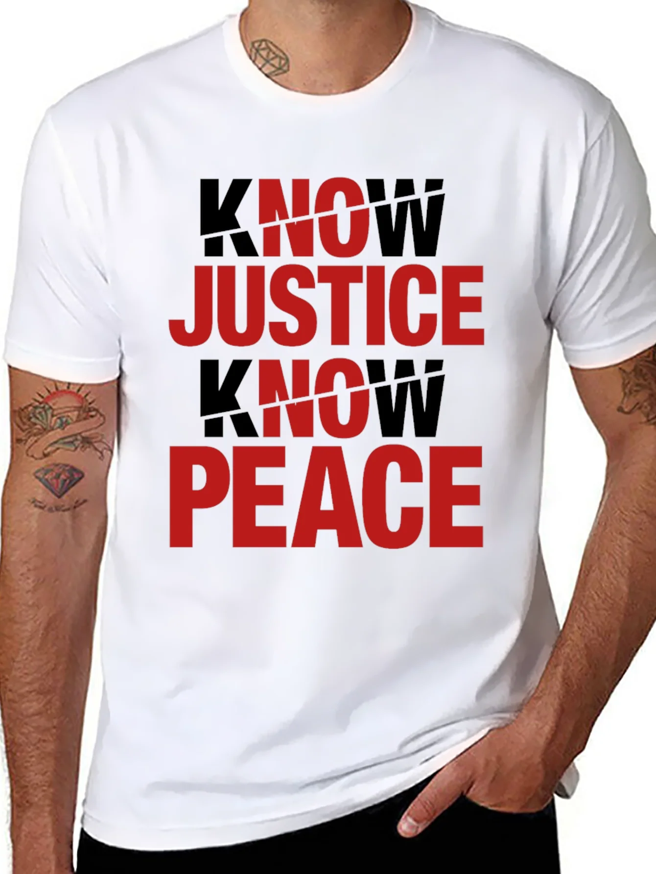 Know Justice Know Peace Graphic Tee - Black