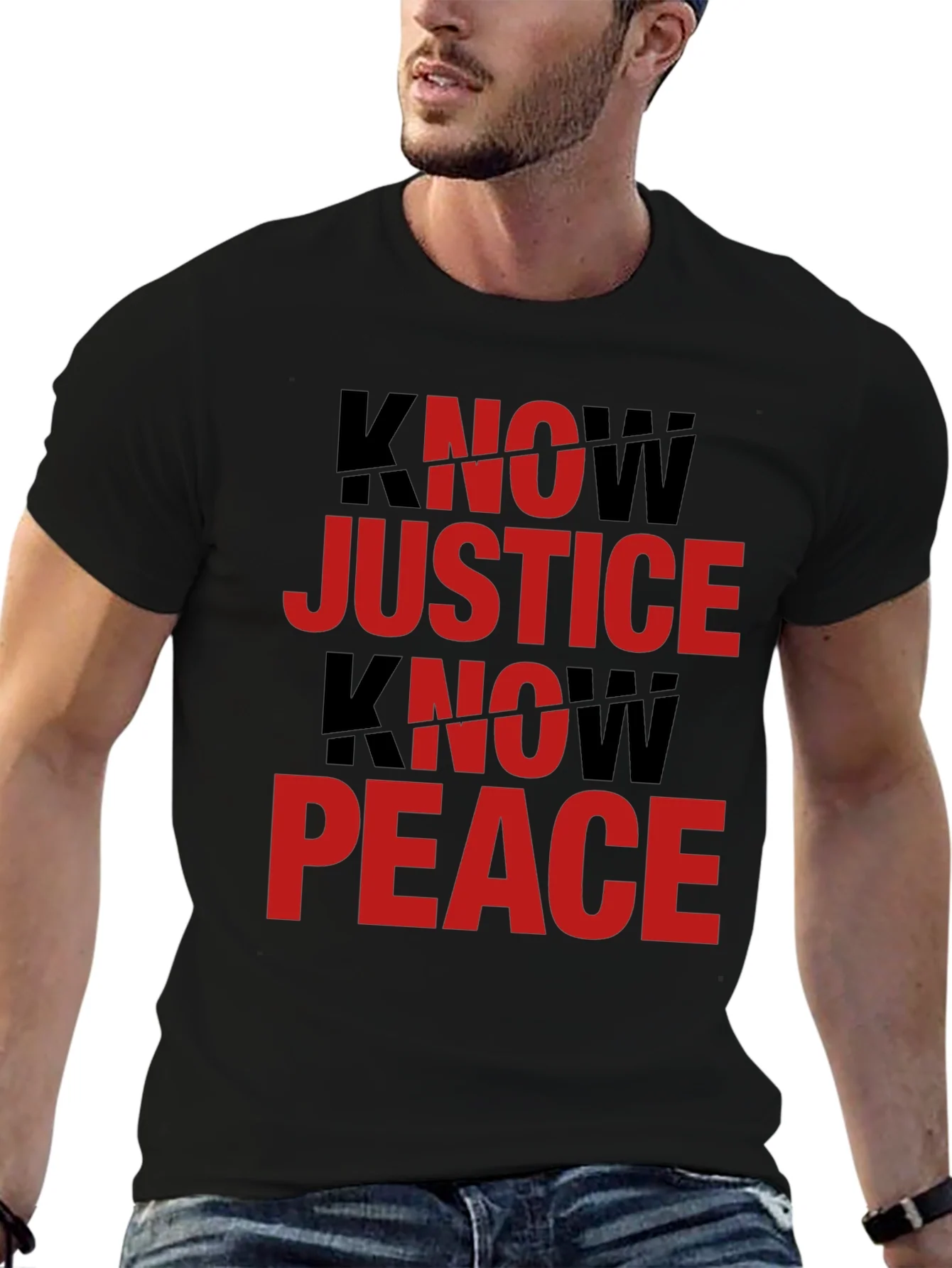 Know Justice Know Peace Graphic Tee - Black