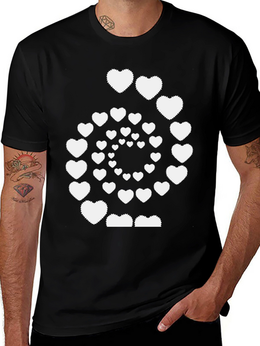 Heart Spiral Graphic Tee - Mens Black T-Shirt