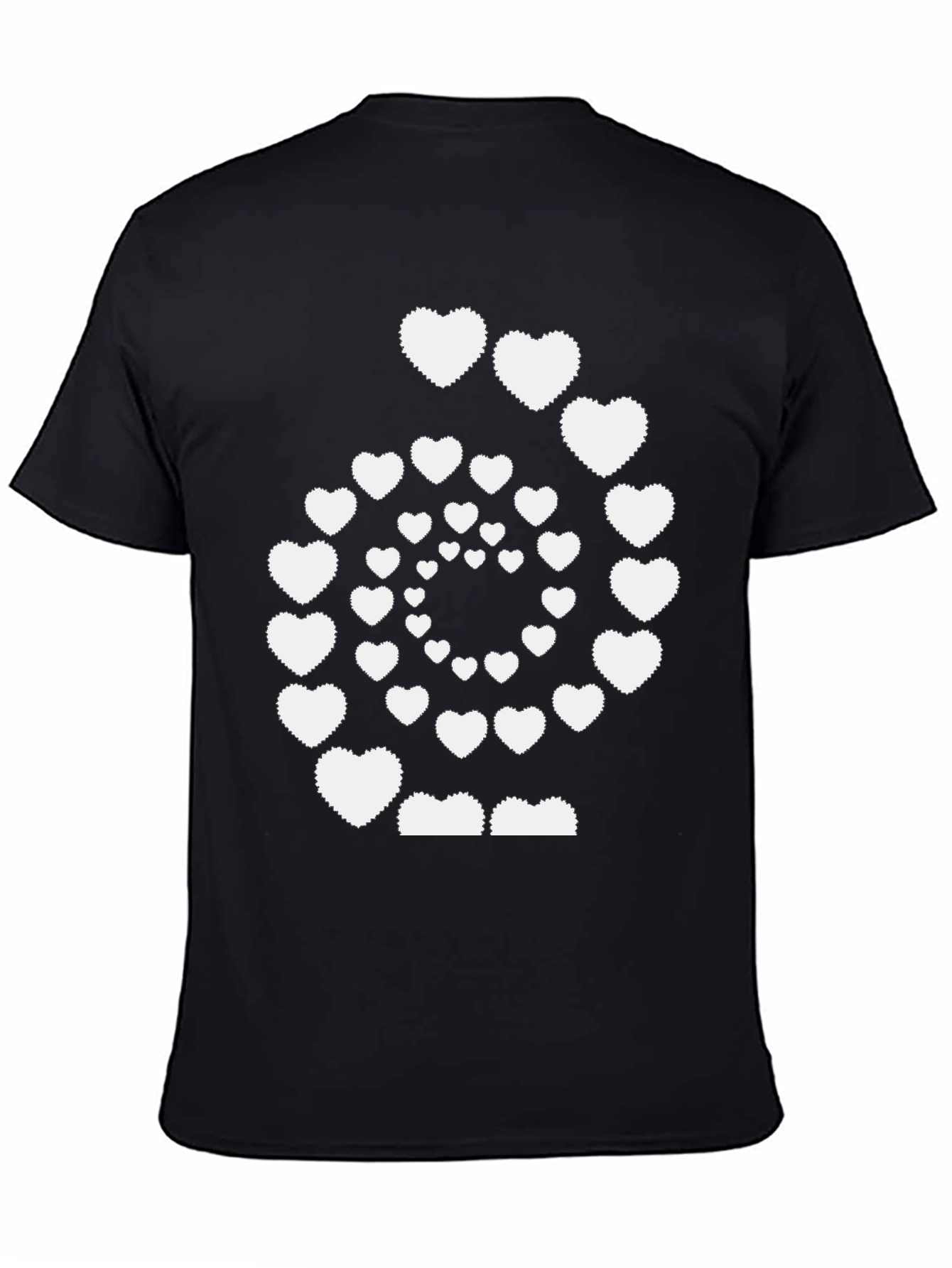 Heart Spiral Graphic Tee - Mens Black T-Shirt