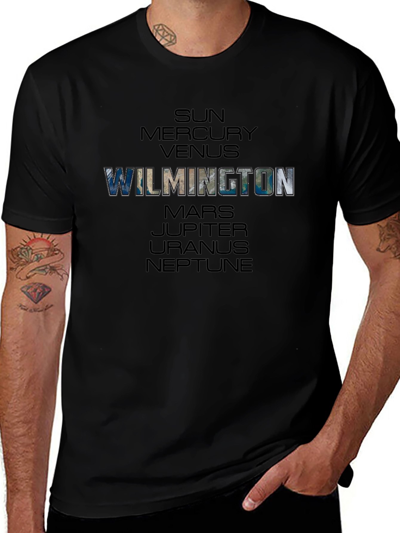 Wilmington Solar System T-Shirt - Planets Space Galaxy Tee