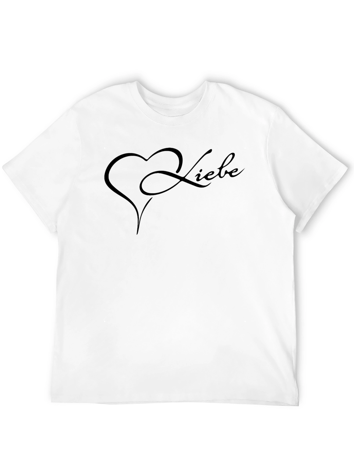 Love Heart German Liebe Text Black T-Shirt
