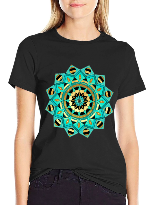 Geometric Mandala Graphic Tee - Stylish Casual Wear