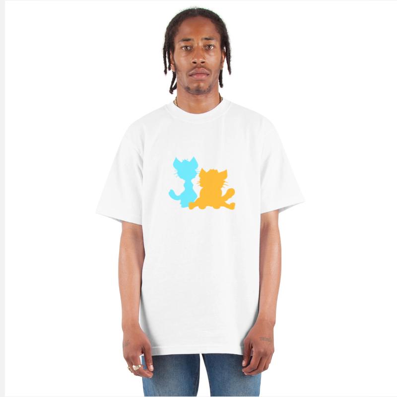 2 Sitting Cats Two Friends Team Crew Silhouettes