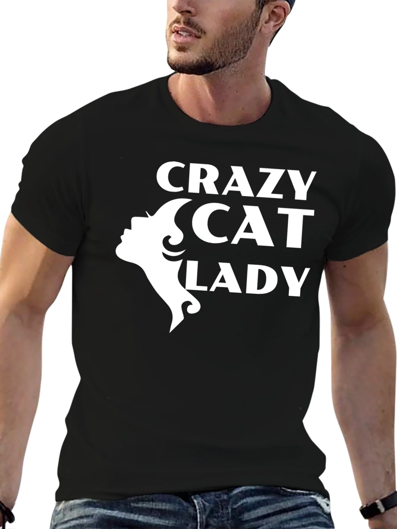 Crazy Cat Lady Graphic Tee - Black