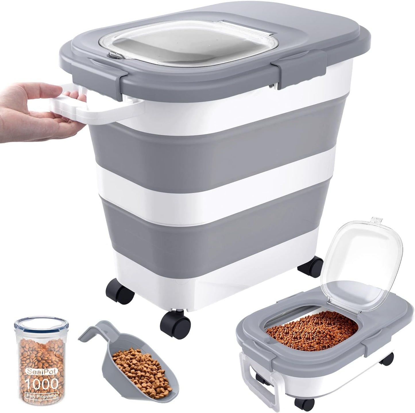 23-25 Lbs Airtight Dog Food Storage Container,Coll - Top Rated