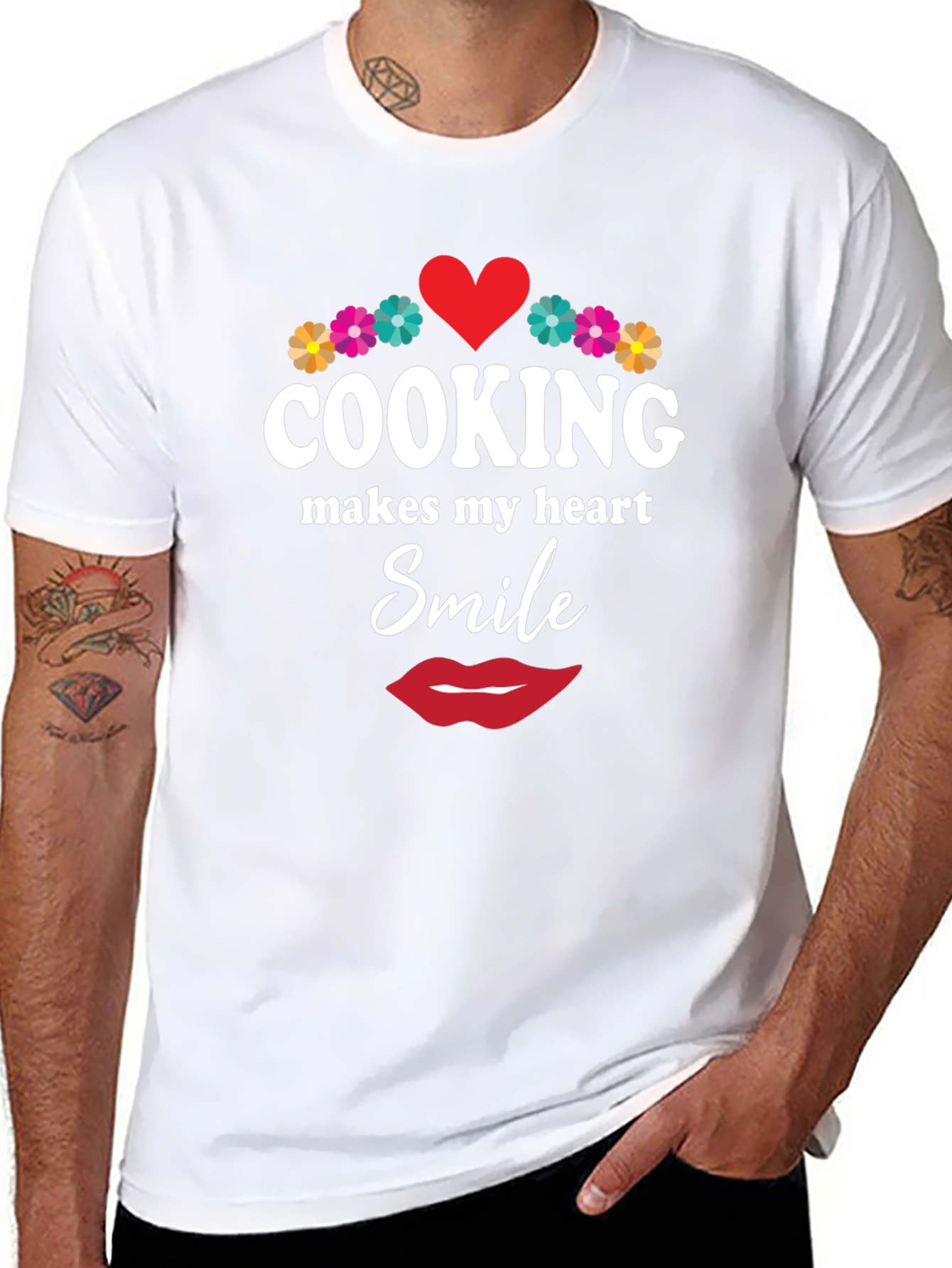 Cooking Makes My Heart Smile Black T-Shirt