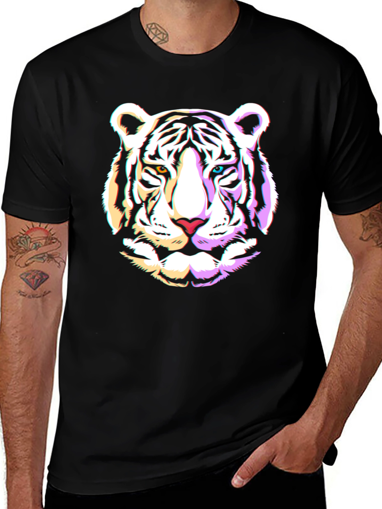 Cool Tiger Graphic Black T-Shirt