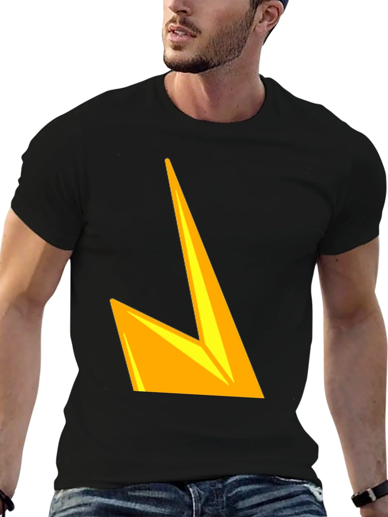 Bold Graphic Tee - Yellow Lightning Design